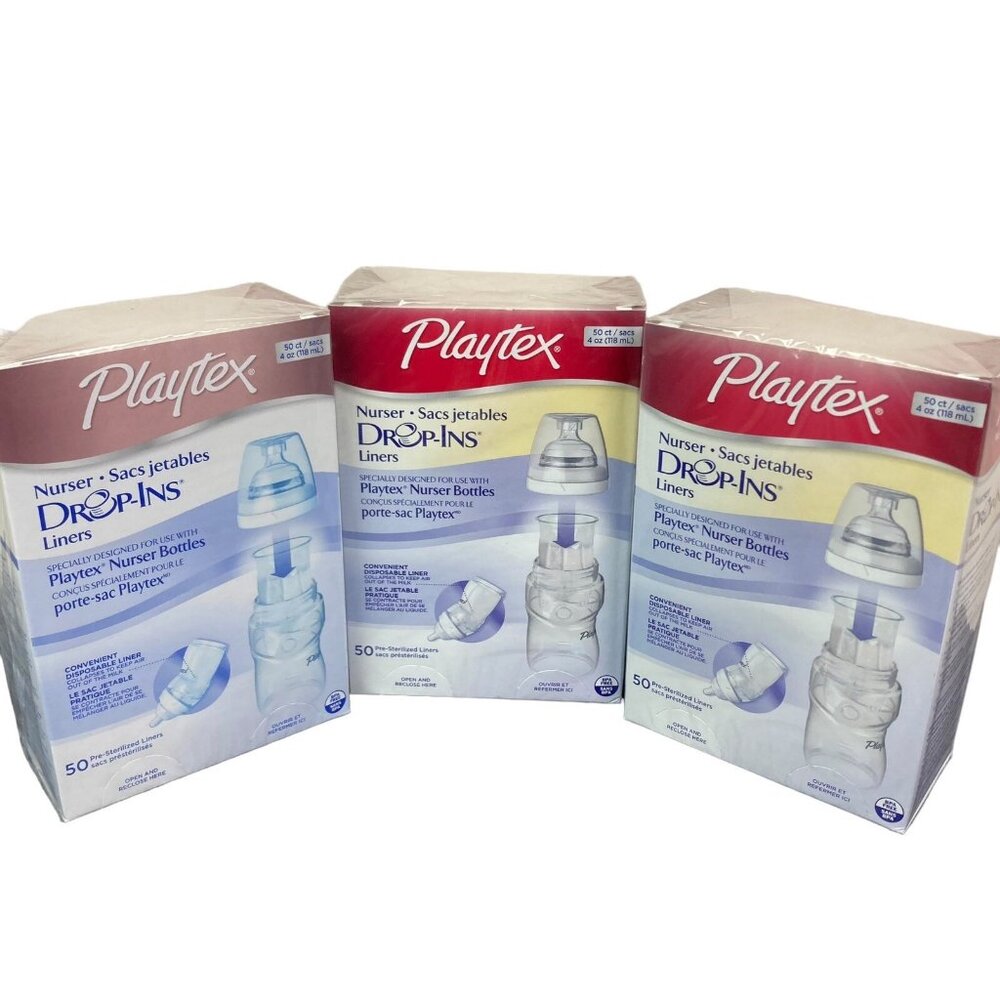 Playtex Baby Drop-Ins Liners - 3 Packs of 50 4oz. (150 total) Same Day Shipping